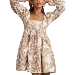 Pilcro Anthropologie Square Neck Corduroy Babydoll Rustic Style Mini Dress Sz XS